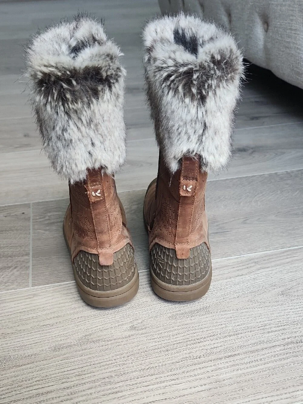 KEEN Women's Waterproof Brown Faux-Fur Winter Boots